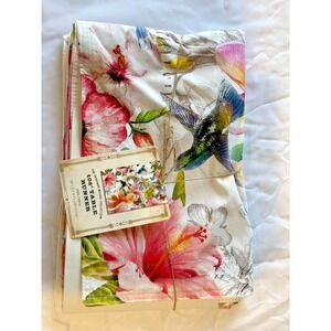 NWT Michel Design Works 108" Table Runner  Retired Paradise Floral Hummingbird